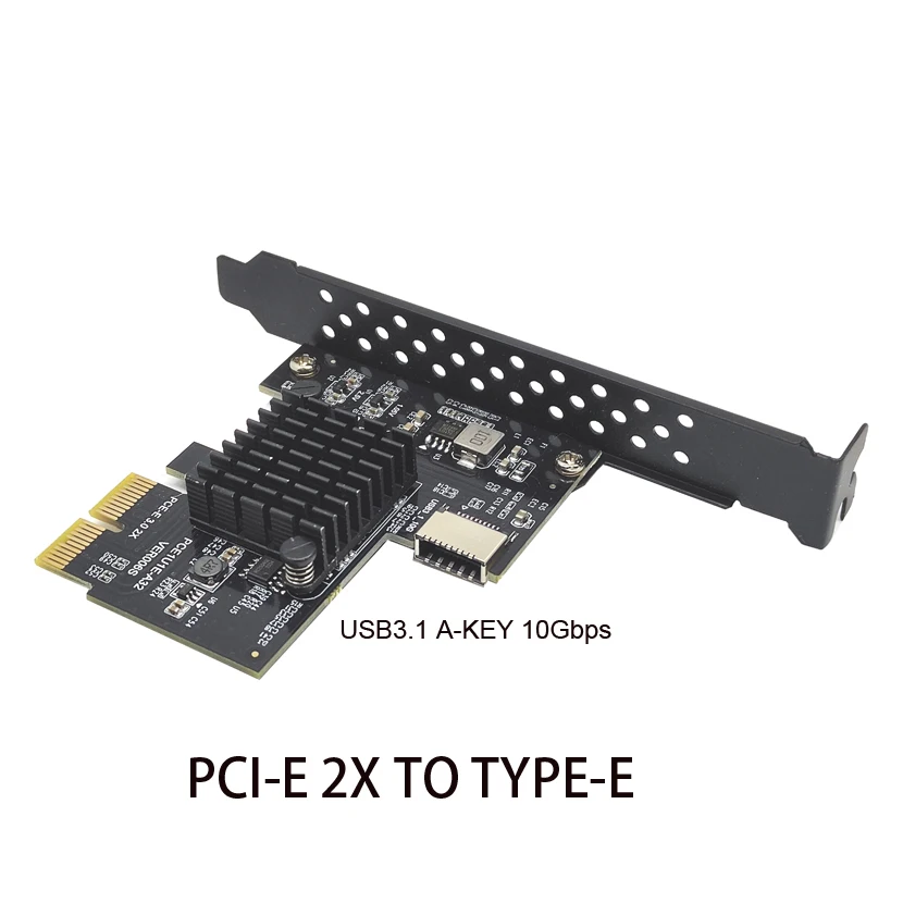 新しいに追加カードのpci express 3.0 X2 usb 3.1 TYPE-Eカードpcieフロントタイプcアダプタライザータイプ-e USB3.1 A-KEY 10 5gbps拡張カード