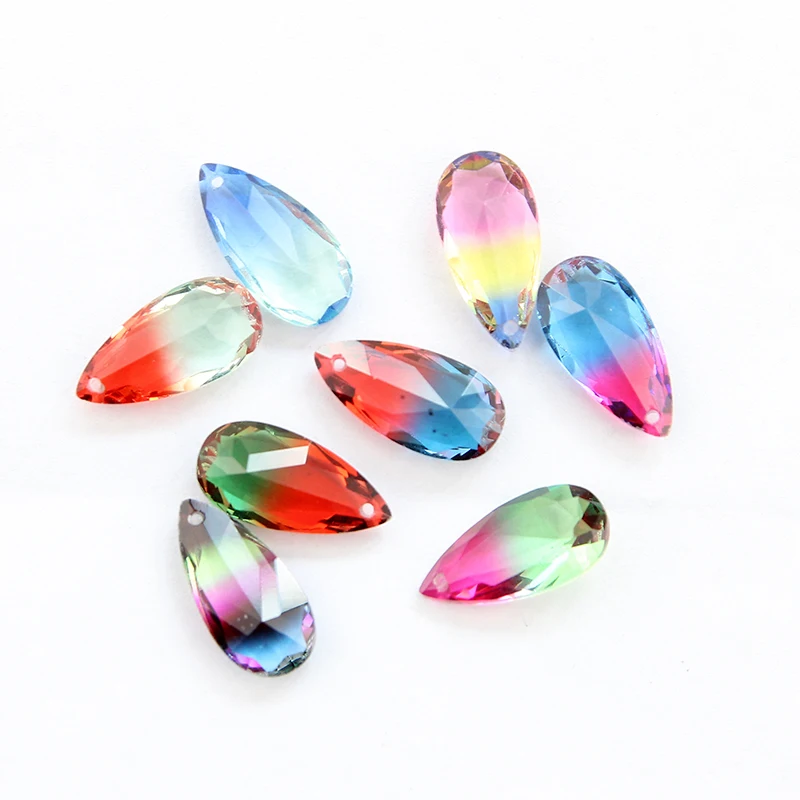 9*20 teardrop pendants fancy stone waterdrop pointback Tourmaline  rhinestone with hole For DIY Jewelry Decoration