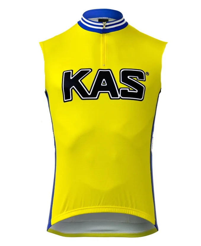 

KAS TEAM Retro windproof cycling vest breathable sleeveless MTB Ropa Ciclismo maillot gilet