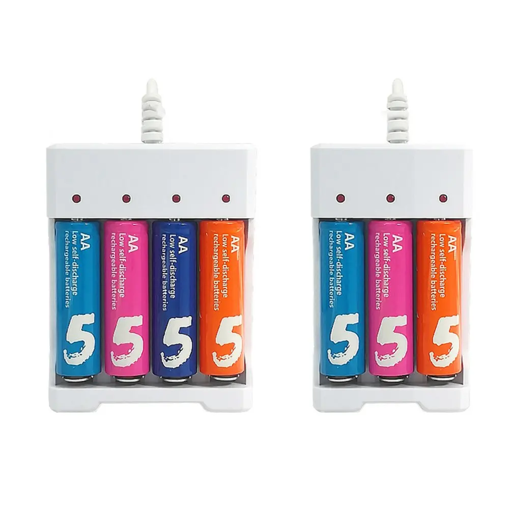 USB Slots Battery Charger Fast Charging Short Circuit Protection AAA and AA Rechargeable Battery Station High Quality
