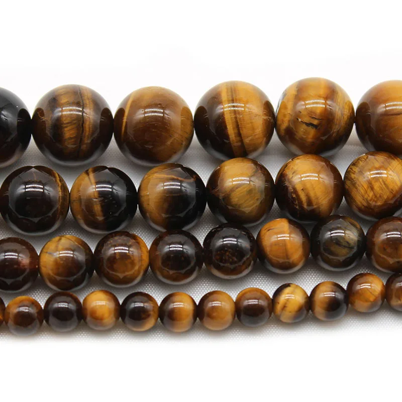 4/6/8/10/12/14mm Natural Yellow Tiger Eye Beads Round Loose Stone Beads for DIY Necklace Bracelet Jewelry Making Pick Size