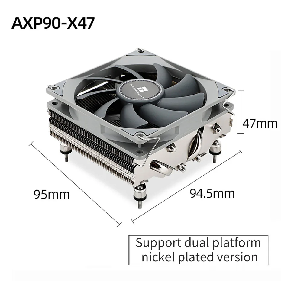 Imagem -02 - Thermalright Axp90 X47 Aghp Heatpipe Itx Cpu Cooler Ventilador Alto 47 mm Baixo Perfil a4 Case Cpu de Refrigeração para Intel 115x1200 Amd Am4