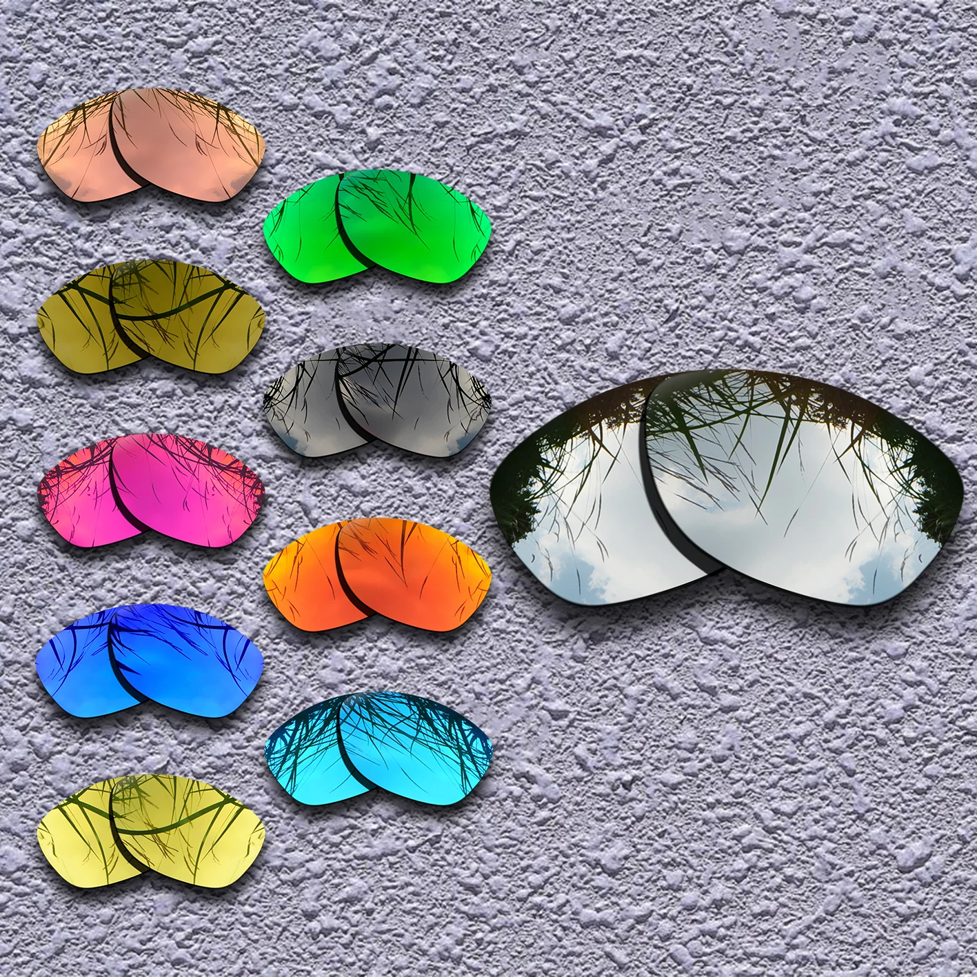 Silver Titanium Polarized Replacement Lenses for Jupiter Sunglasses