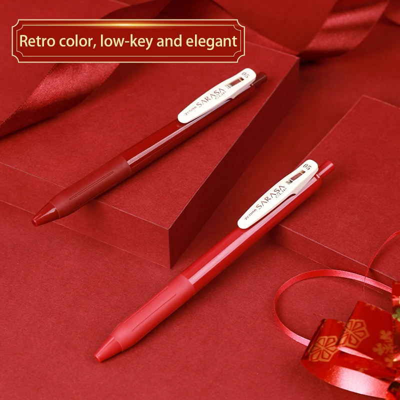 Japan ZEBRA Red Pen Series Japanese Push-type JJ15 Quick-drying Large-capacity Red Gel Pen Office and School Supplies