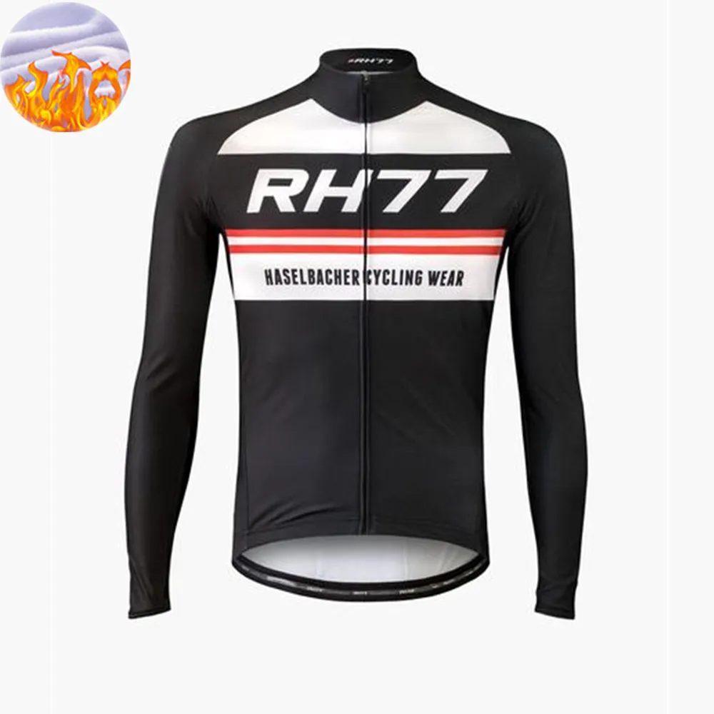 RH77 Replica Top Winter Long Sleeve Cashmere Jacket Men MTB Cycling Clothing Fleece Roadbike Cycle Coat Ciclismo Hombre Chaqueta