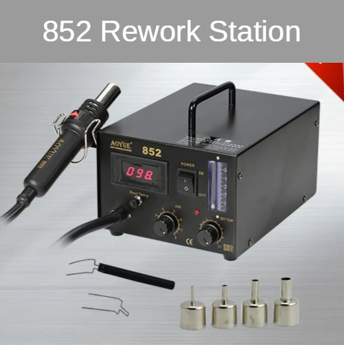 AOYUE 852 Best Hot Air Rework Station 852 SMD Rework Station With Digital Display Hot Air Gun Adjustable Temperature