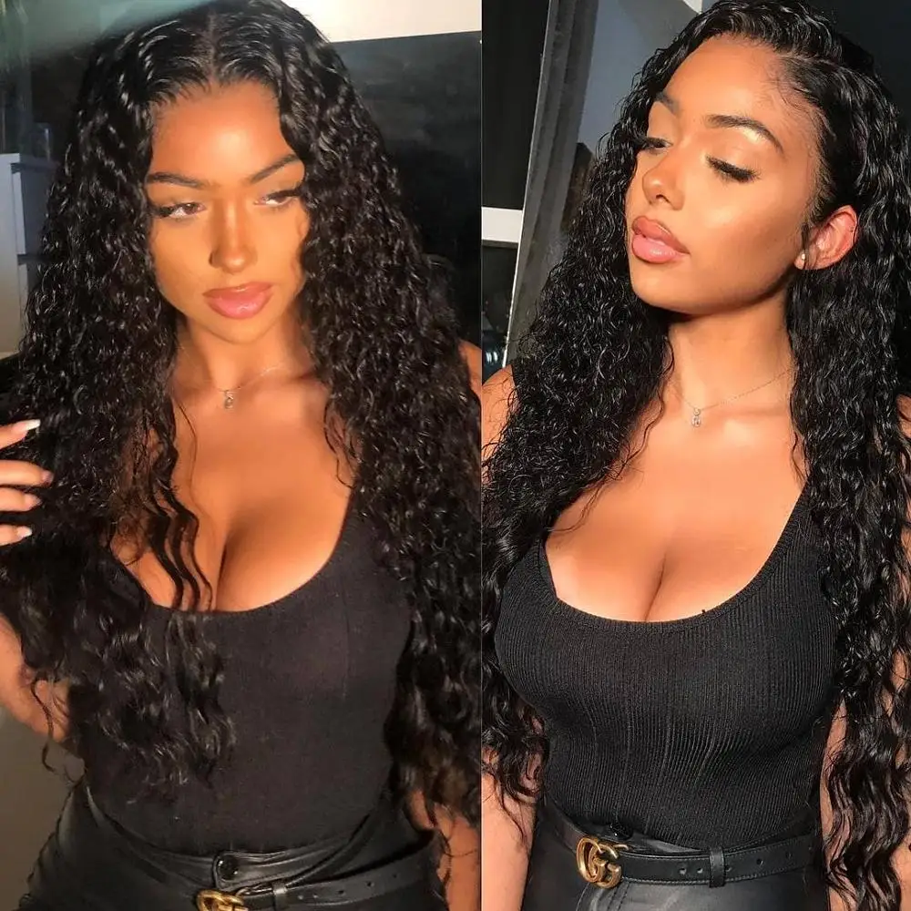 

Curly Lace Front Human Hair Wigs Transparent Lace Wigs Preplucked Peruvian Virgin Lace Front Wigs For Black Women