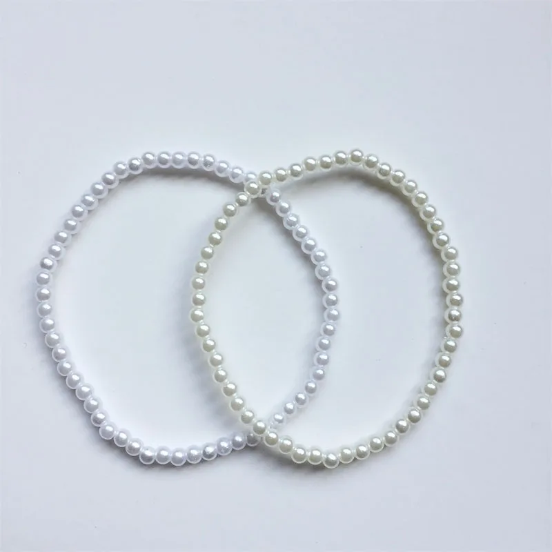 White Beige Ivory 1Pc Hand Row Pearls Bracelet For Men Women Fashion Jewelry Wedding Party Gift