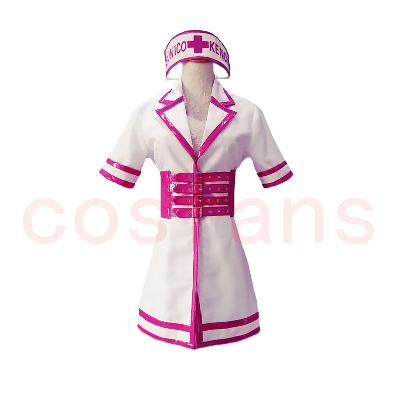 SoniAni Super Sonic nurse Cosplay Costume SONICOMI Halloween Party Nurse Uniform + wigs + Headphone Prop Cosplay Costume Outfit