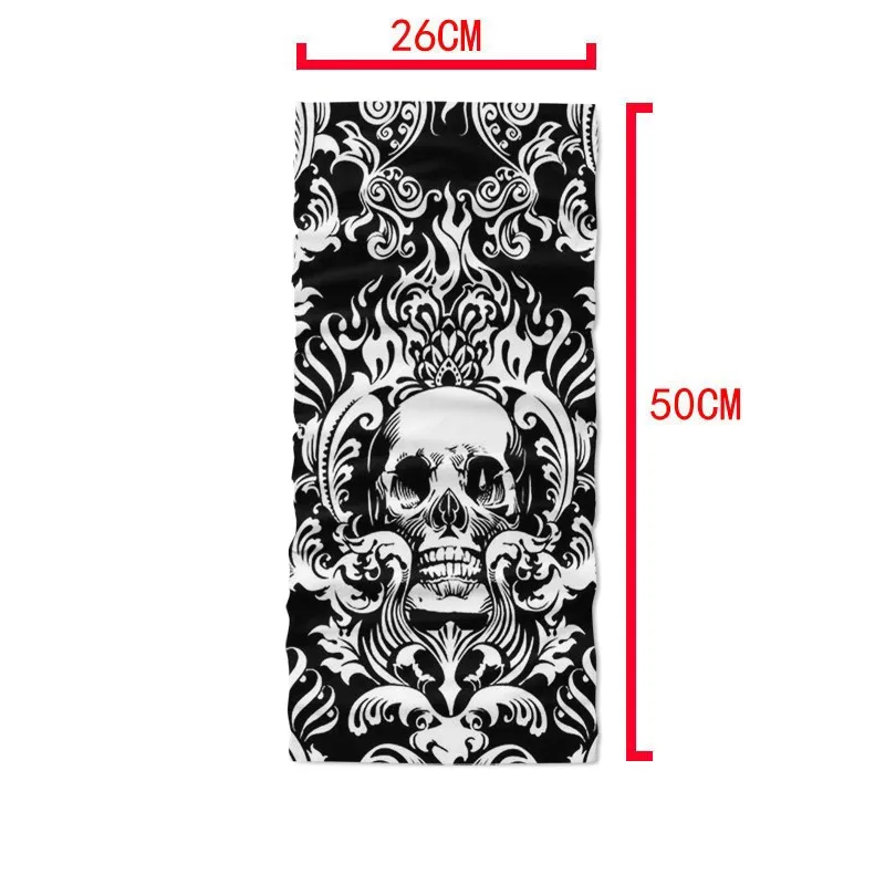 Cool 3D Skull Faces Scarf Women Turban Magic Scarves Outdoor Anti-UV Multi-Use Men Soft Changeable Neck Tube Snood Bandana