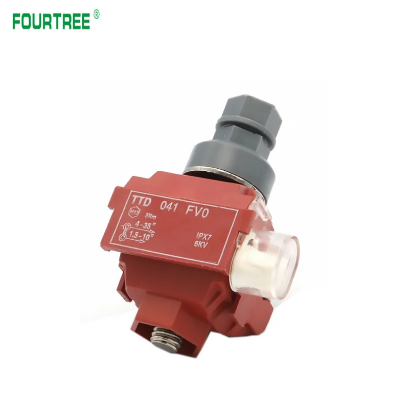 1Pcs Insulation Piercing Clamp No-Peeling Cable Quick Splitter Connector Sicam Fire Prevention Flame Retardant TTD041FVO Red