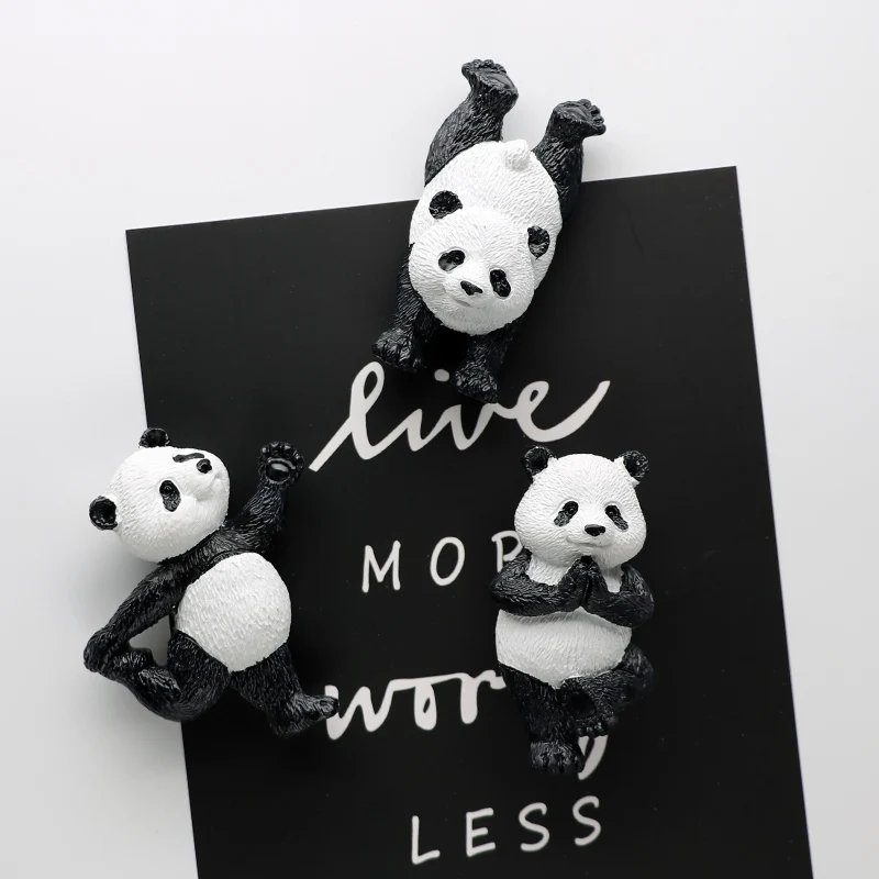 Kung Fu Chinese Panda hand 3D fridge magnets refrigerator stickers magnetic sticker teaching panda modeling cute home decorative