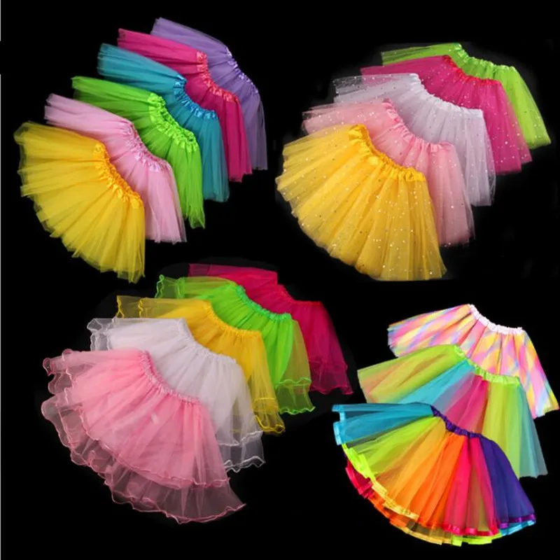 Kids Girls Tutu Skirt Tulle Ballet Dance Skirt Stage Performance Children Dance Wear Party Dress      Halloween Christmas