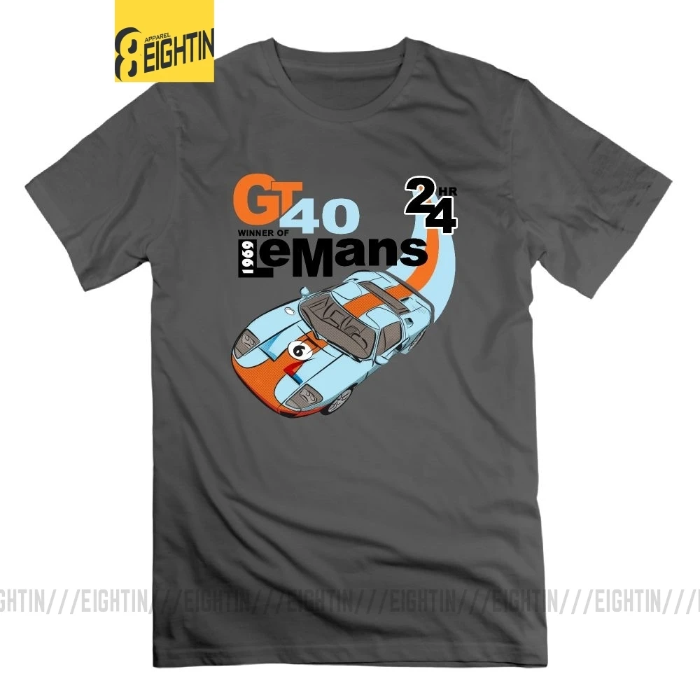 Classic Ford GT40 T-Shirt Men\'s Clothing Tees Vintage Plus Size T Shirts Awesome Round Neck 100% Cotton Short Sleeve