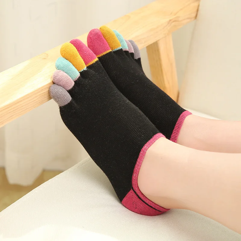 Socken Frauen Baumwolle fünf Finger mehrfarbige Socken Rutsch festigkeit Chausse tte Femme Frauen Zehen socken Harajuku Kawaii Socken Mujer