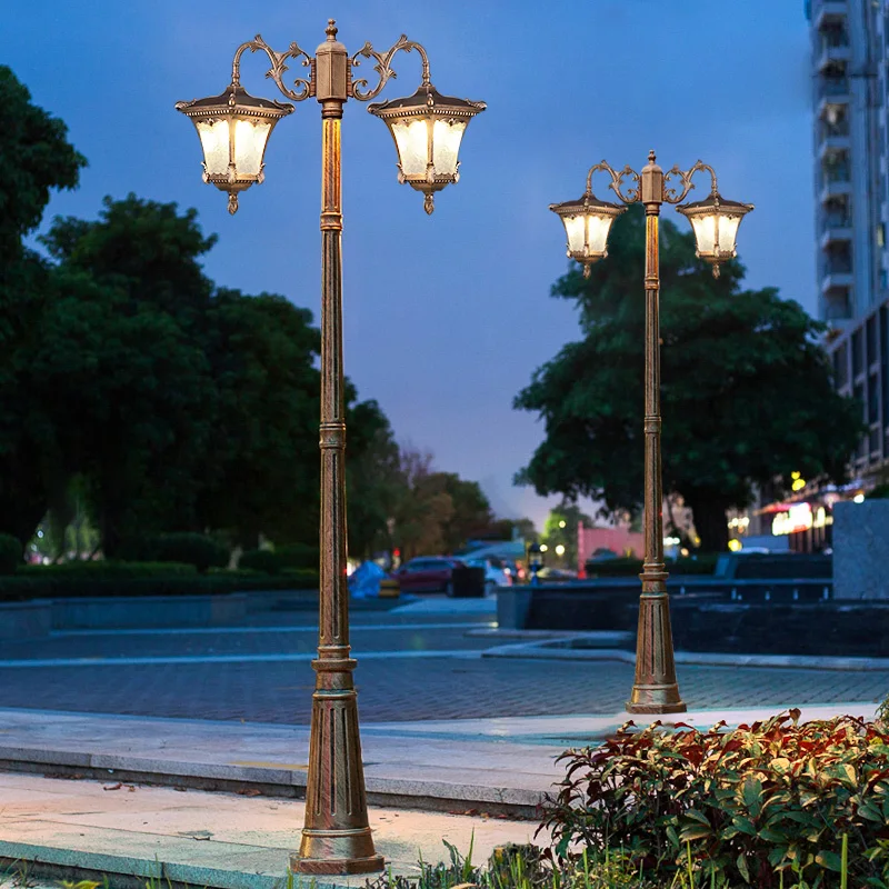 Imagem -04 - Impermeável Led Street Lamp para Exterior Estilo Europeu Lâmpada de Jardim Paisagem Luz Villa Gramado Comunidade Pólo Alto Retro