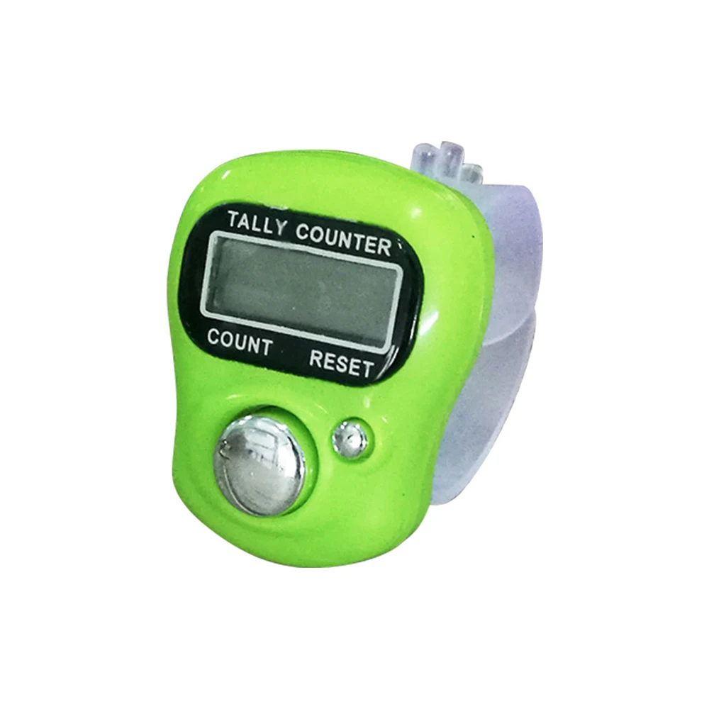 New Electronic Digital Counter Portable Hand Operated Tally LCD Screen Random Color Buddhism Religion Finger Ring Counter