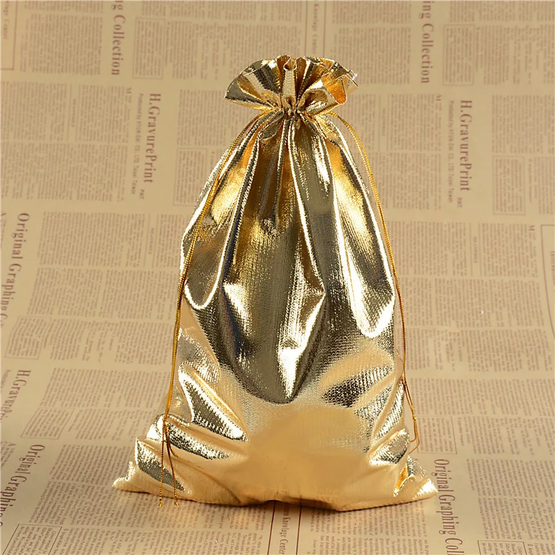 10/50/100pcs Gold Silver Organza Bag Jewelry Packaging Bag Wedding Party Favour Candy Bags Favor Pouches Drawstring Gift Bags