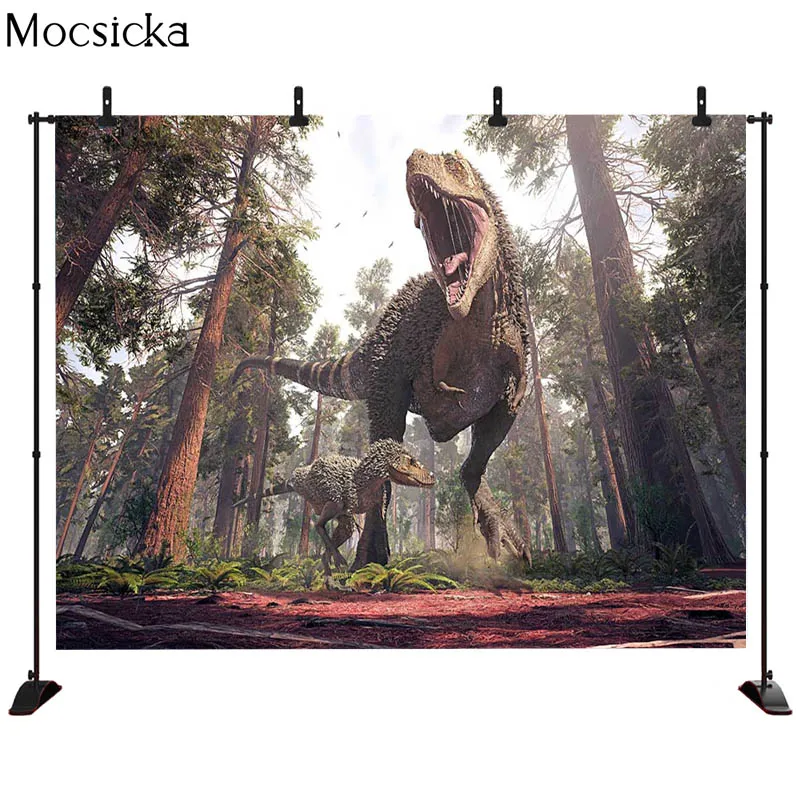 MOCSICKA 공룡 쥬라기 세계 배경 스튜디오 사진 아이 생일 사파리 정글 모험 파티 사진 배경