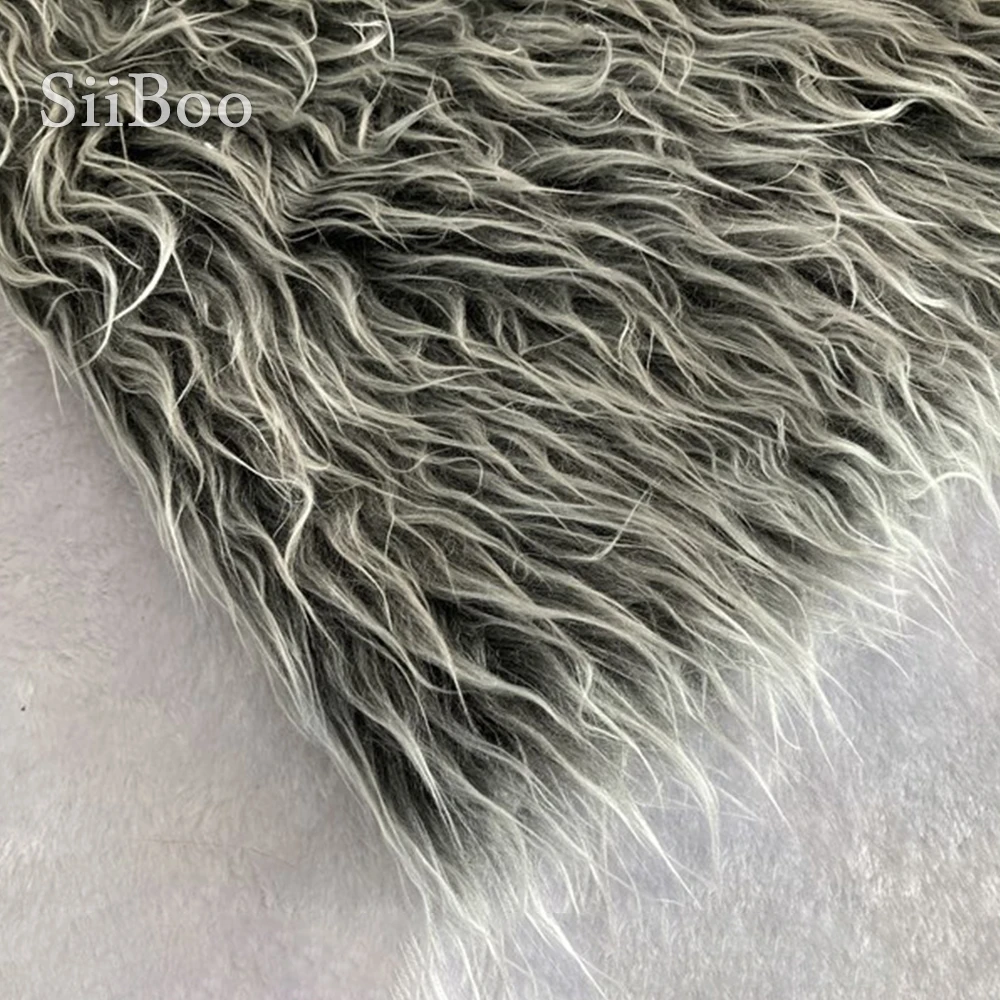 Siiboo faux mongolian fur fabric for garment accessories photograph prop DIY doll soft touch white color tip dye curl fur sp6556