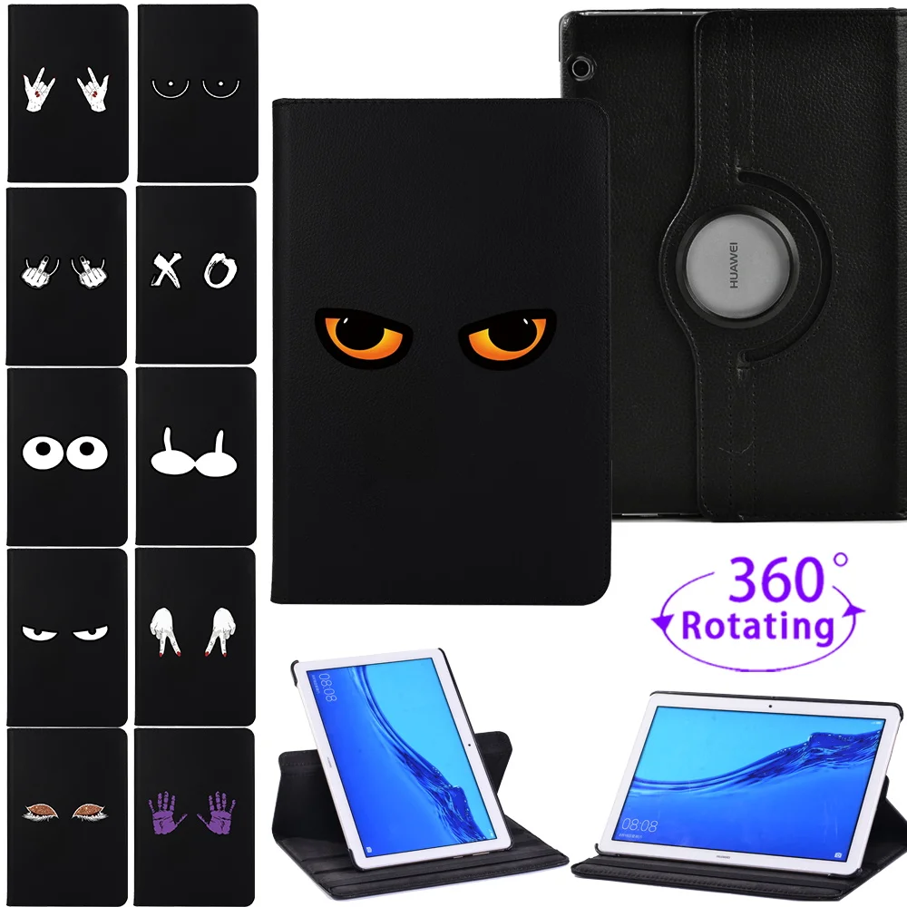 

360 Rotating Tablet Case for Huawei MediaPad T5 10 10.1" Folding Stand Cover for MediaPad T3 10 9.6" Protective Shell Skin