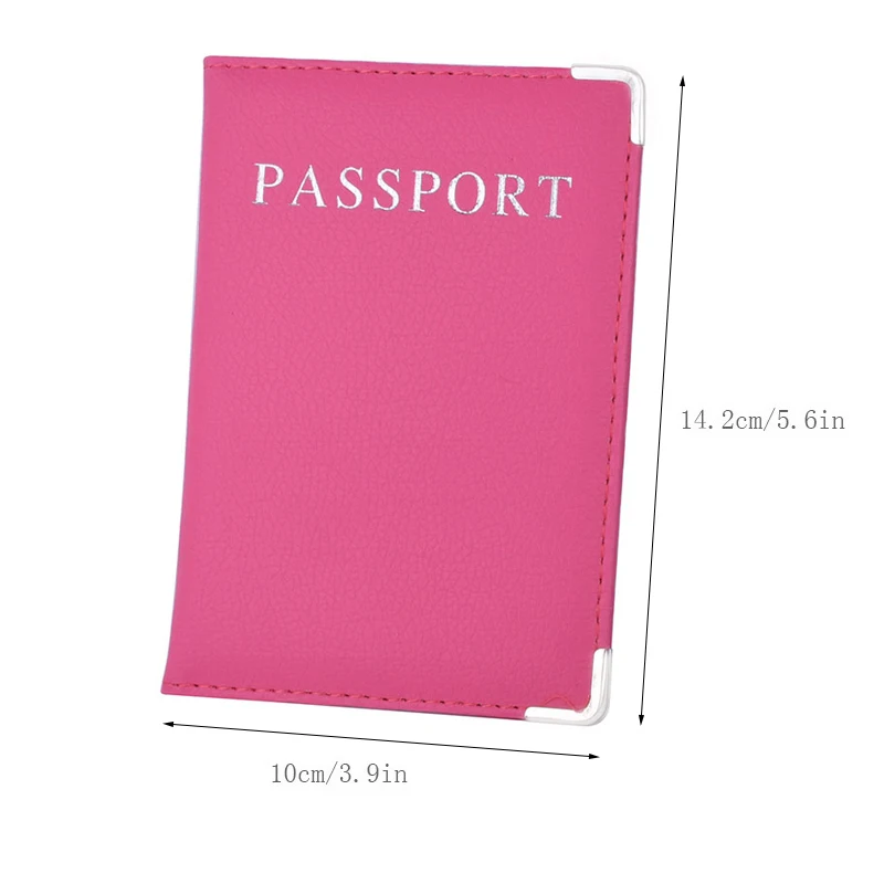 PU Leather Passport Cover Cute Business Card Holder Pouch for Travel Wallet Russian Netherland Case Women Pink