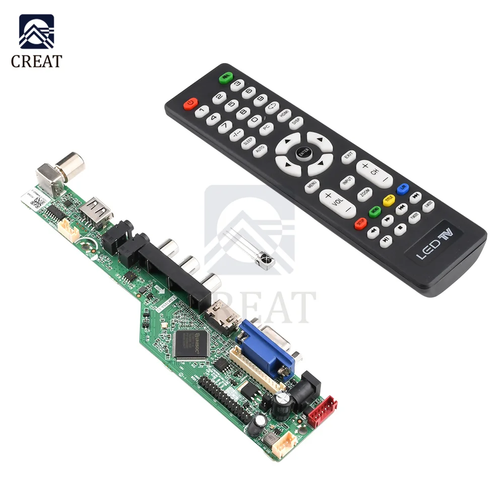 Universal LCD Controller Board Resolution TV Motherboard VGA AV TV USB Interface Driver Board Module