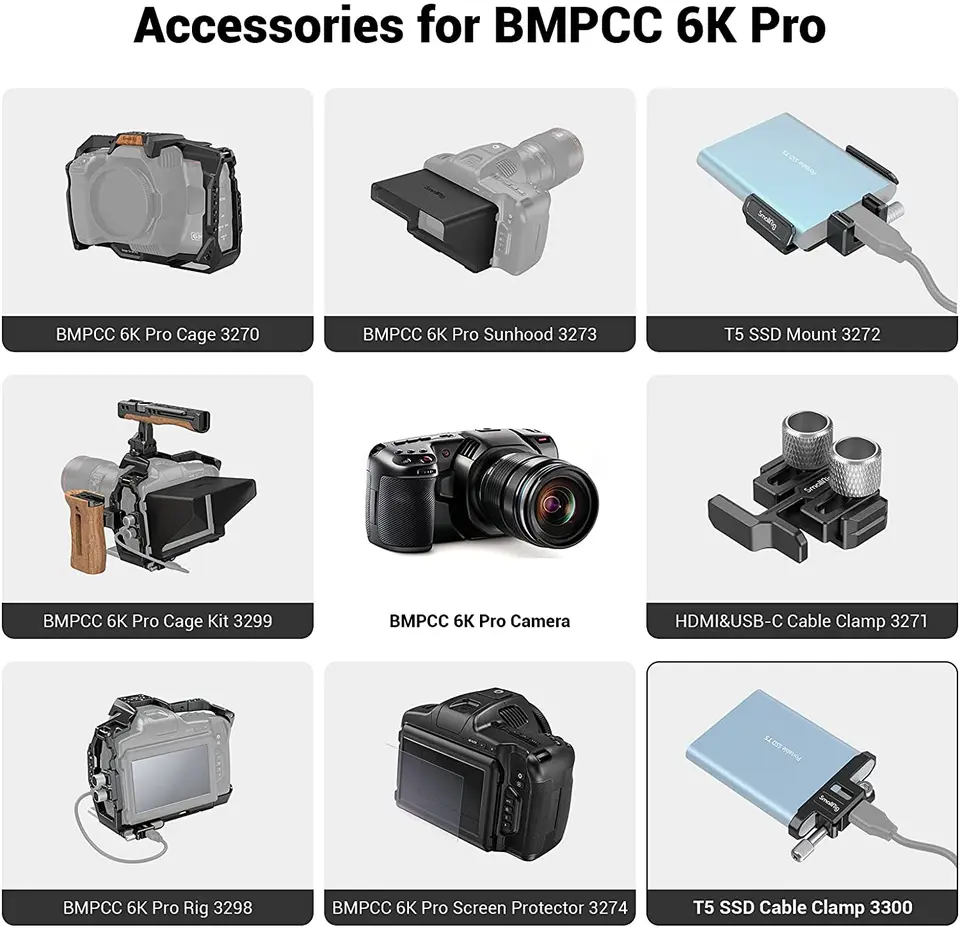SmallRig Camera Rig Mount, SSD Samsung T5, Blackmagic Design