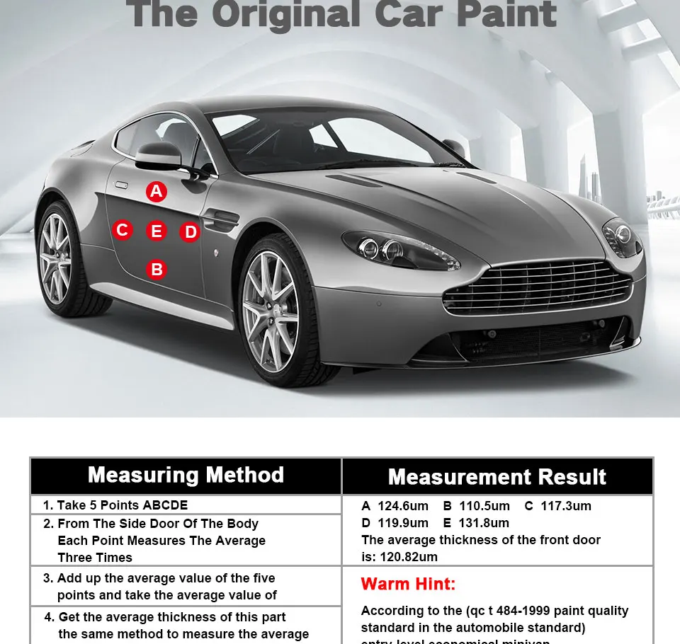 TC100 Digital Automobile Thickness Gauge Car Paint Tester Thickness Coating Meter Ultra-precise 0.1micron/0-1300 Fe&NF