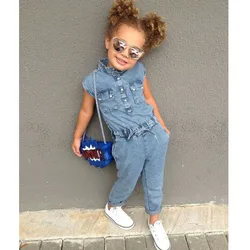 Kids Baby Girl Denim Romper Newborn Long Jumpsuits Playsuit Outfit Clothes 2019 summer fashion streetwear vogue girls match