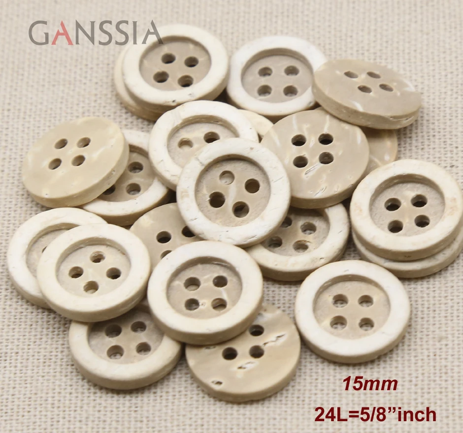 50pcs/lot Light Color Four Hole Thick Change Coconut Button 15cm, Sewing Acessories, Creative Painting Material DIY（kk-233）