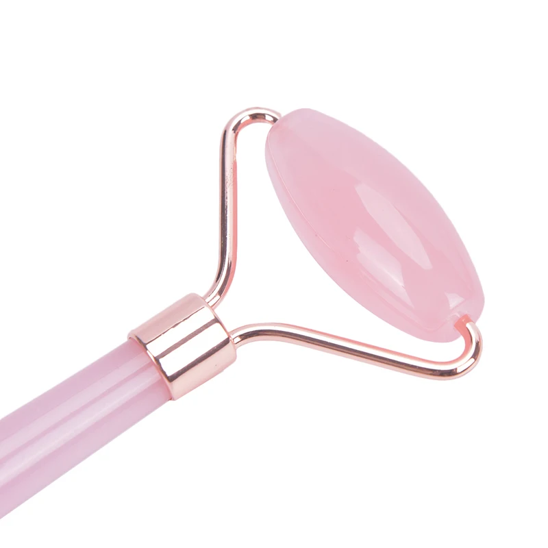 1PCS Jade Stein Rollen Massager Für Gesicht Rosa Rose Quarz Naturstein Abnehmen Chin Lift Up Facia Schönheit Roller hautpflege