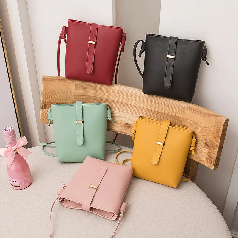 Women Bucket Bags PU Leather Zipper Crossbody Shoulder Messenger Bag For Daily Top Quality Women\'s Purse Cartera Mujer Monedero