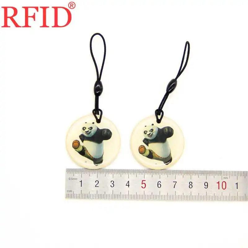 ID 125khz T5577 T5557 T5200 Rewritable Writable RFID Card Keychain Circular Cartoon Waterproof Keychain For Access Control Card