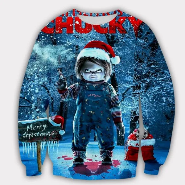 New Curse of Chucky 3D Print Causal Clothing Fashion Men Women Tracksuits Crewneck Hip Hop sweater Plus Size S-7XL harajuku