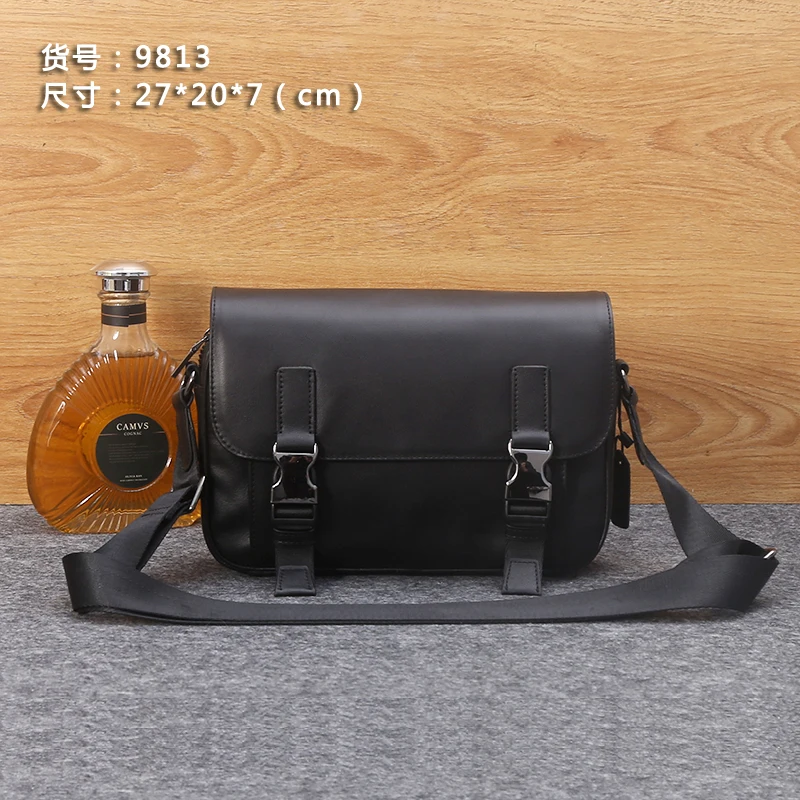 

New Fashion brand leather man bag flip postman bag cowhide large capacity man one shoulder messenger bag business briefcase