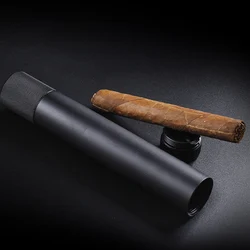 1pcs 3 in 1 Zinc Alloy Cigar Tube Portable black Travel Cigar Case Humidor Holder Mini Cigar box