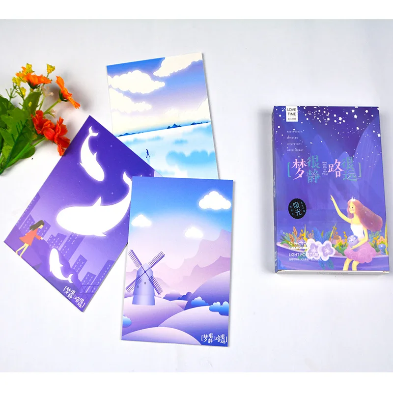 

32Sheets/Set dream is quiet luminous series Postcard/Greeting Card/Message Card/Birthday Letter Envelope Gift Card