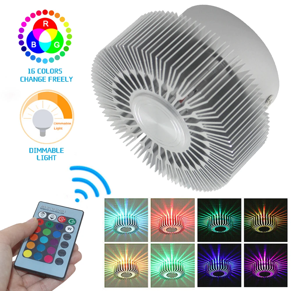 

Aluminum Ceiling Light Colorful Surface Mounted Lamp Remote Control Rgb Smart Led 3w Dimmable Light For Living Room Corridors