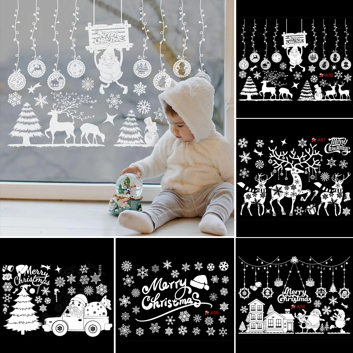2025 Merry Christmasสติ๊กเกอร์ - Home Decor Window Blinds บทวิจารณ์และราคา