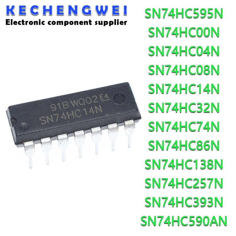 10PCS SN74HC595N DIP16 DIP 74HC595N 74HC595 DIP-16 SN74HC257N 74HC257 SN74HC393N 74HC393 SN74HC590AN 74HC590 SN74HC590N 74HC590N