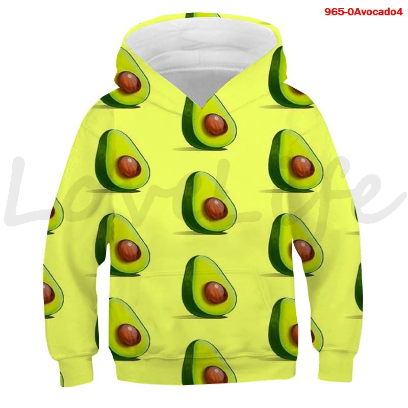 New Avocado Print 3d Hoodies Kids Adults Sweatshirt Kpop Streetwear Men Women Harajuku Oversize Hoodie Boys Girls Pullovers Tops