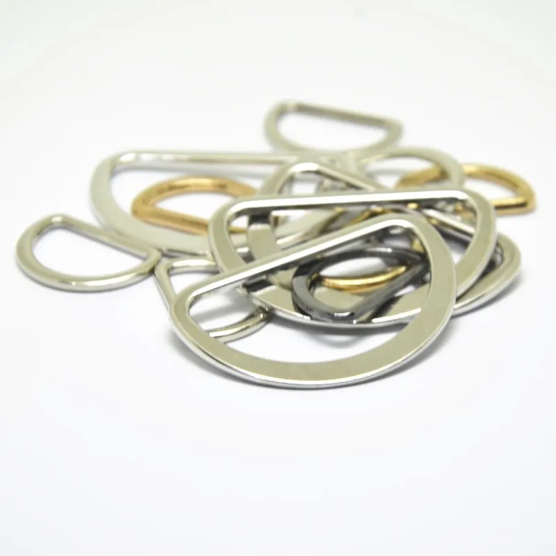 50PCS Alloy Metal Dee Buckle Silver Black Gold D Ring Half Round For Shoes Bag Webbing Strap DIY 15/20/25/30/35/40/45/50MM