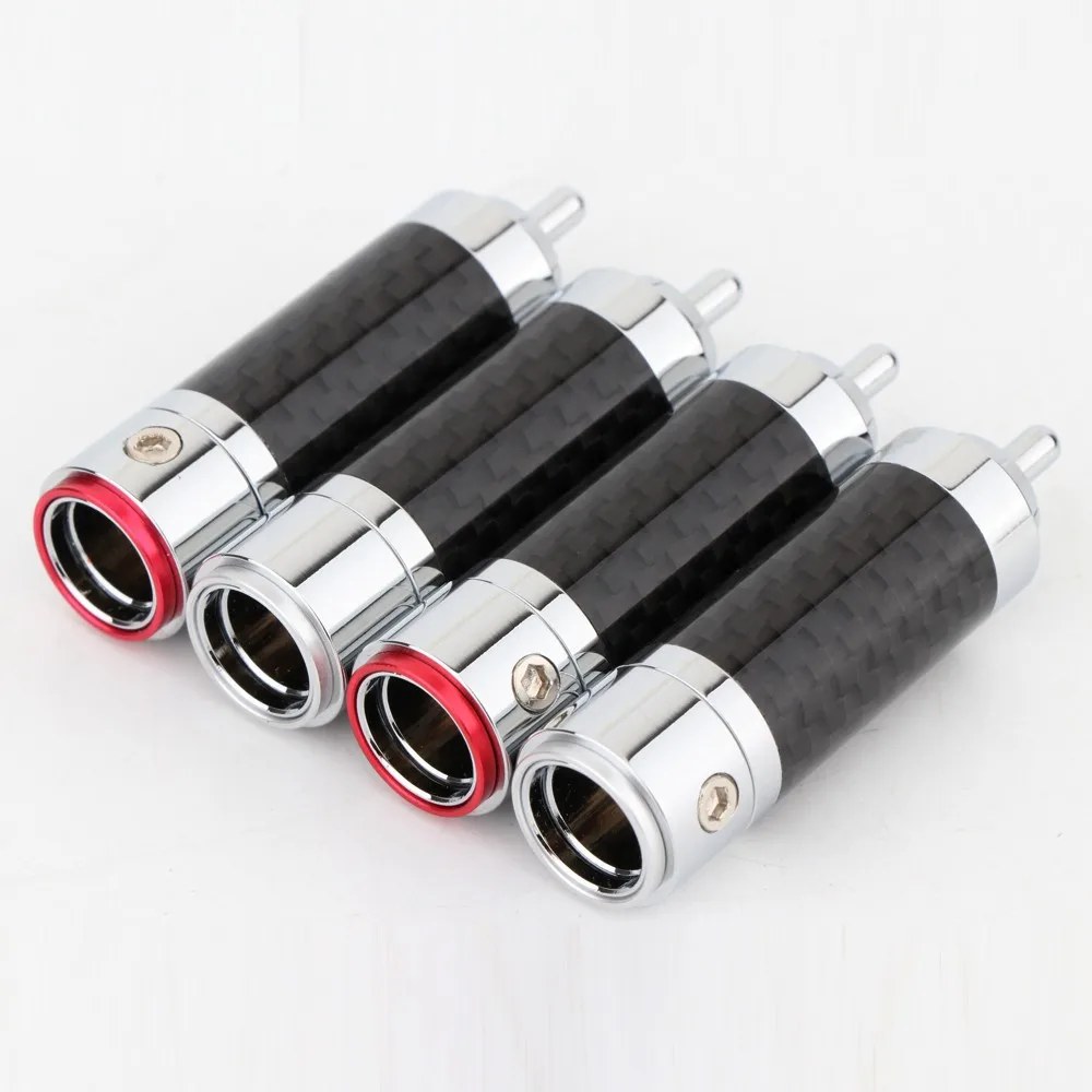 

Разъем Preffair R1725 RCA, 4 шт., медный родиевый штекер из углеродного волокна без припоя