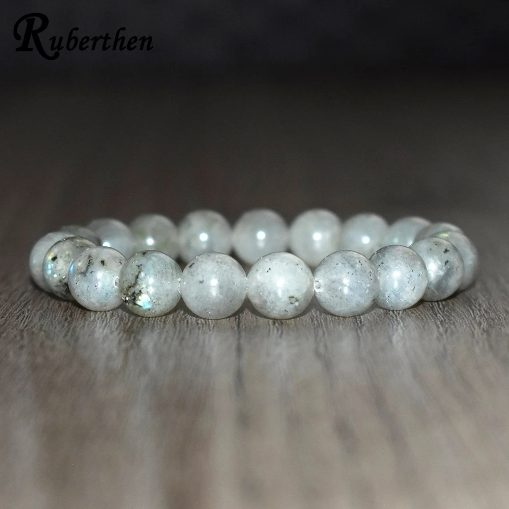 

Ruberthen 10mm High Grade Natural Labradorite Bracelet Unisex Gem Stone Handmade Bracelet Healing Crystal Bracelet