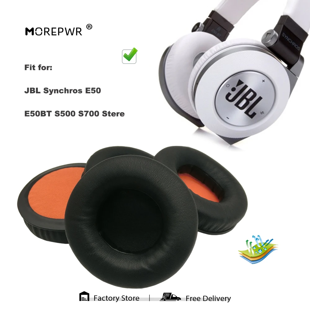 Almohadillas de repuesto para JBL Synchros Slate JBL E50, E50BT, S500, S700, piezas de auriculares, Funda de cuero para auriculares