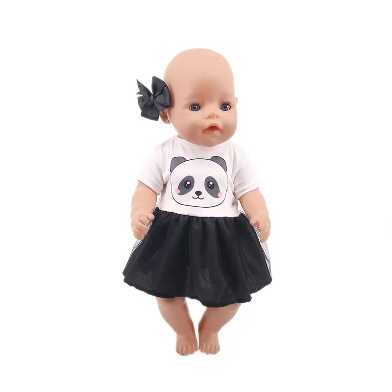 Cartoon Panda, Cat Clothes，Shoes For 18 Inch American&43Cm Baby New Born Doll Our Generation , For Baby Birthday Festival Gift