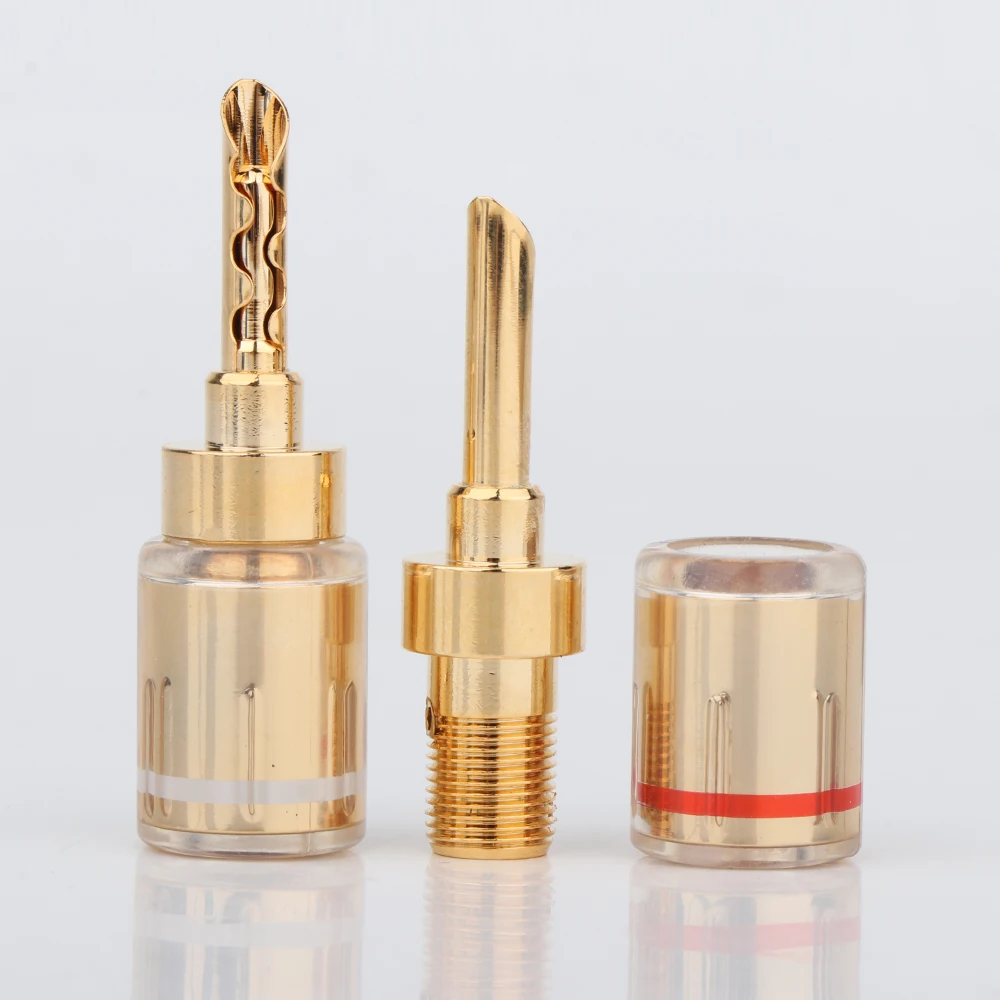 24K Ouro Ródio Banhado Banana Conector, Adaptador De Altifalante, Plugs Z-forma, Alta Qualidade, BA1439