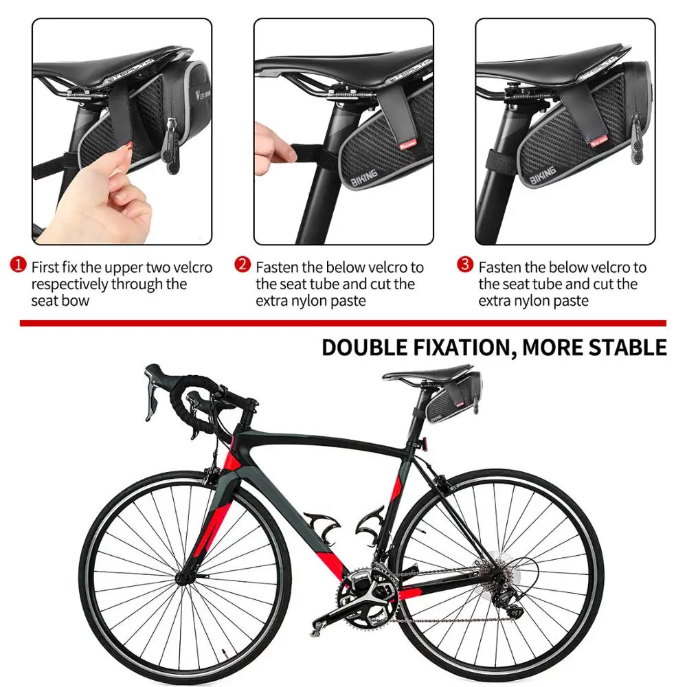 WEST BIKING Waterproof Bicycle Saddle Bag MTB Road Bicycle Tools Pannier Reflective Rear Seatpost Bag Basket Cycling Accessories