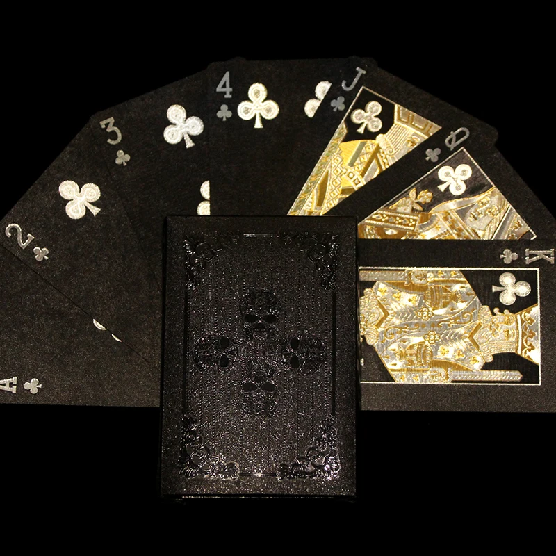 Skull 24k Gold Playing Card Poker Gold Foil Baccarat Texas Pokers Cards Entertainment Wear-resistant Table Game Magic Tricks